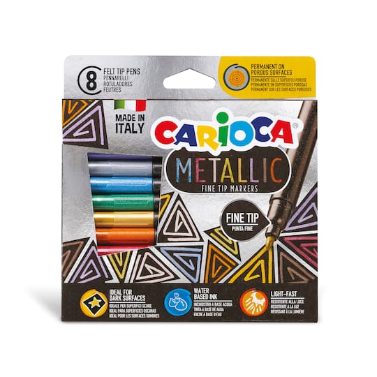 CARIOCA® Metallic Felt Tip Pens Fine Tip Marker Set